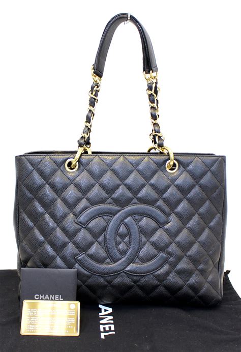 chanel shopper tote black